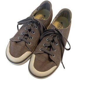 SIZE 8 Keen Elsa Brown Canvas Sneakers Shoes